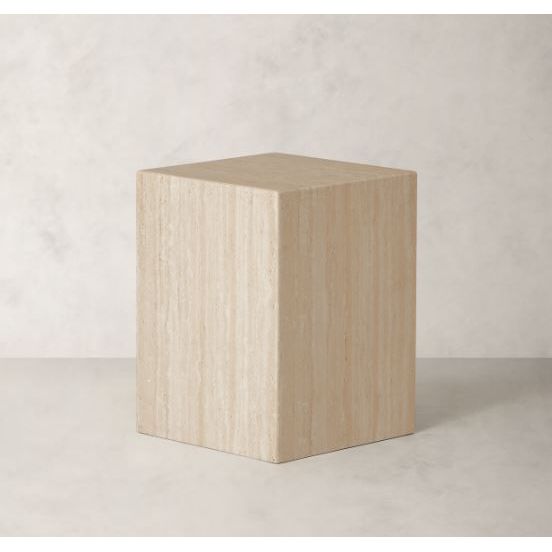 A2LEJZP3 - Travertine Marble Cube Table