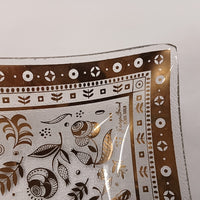 Georges Briard Gold Glass Flat Edge Rectangle Platter