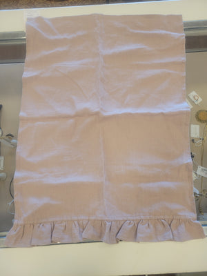 Mauve Linen Ruffled Tea Towel