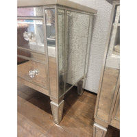 PAIR of Antiqued Mirror Glass Nightstands