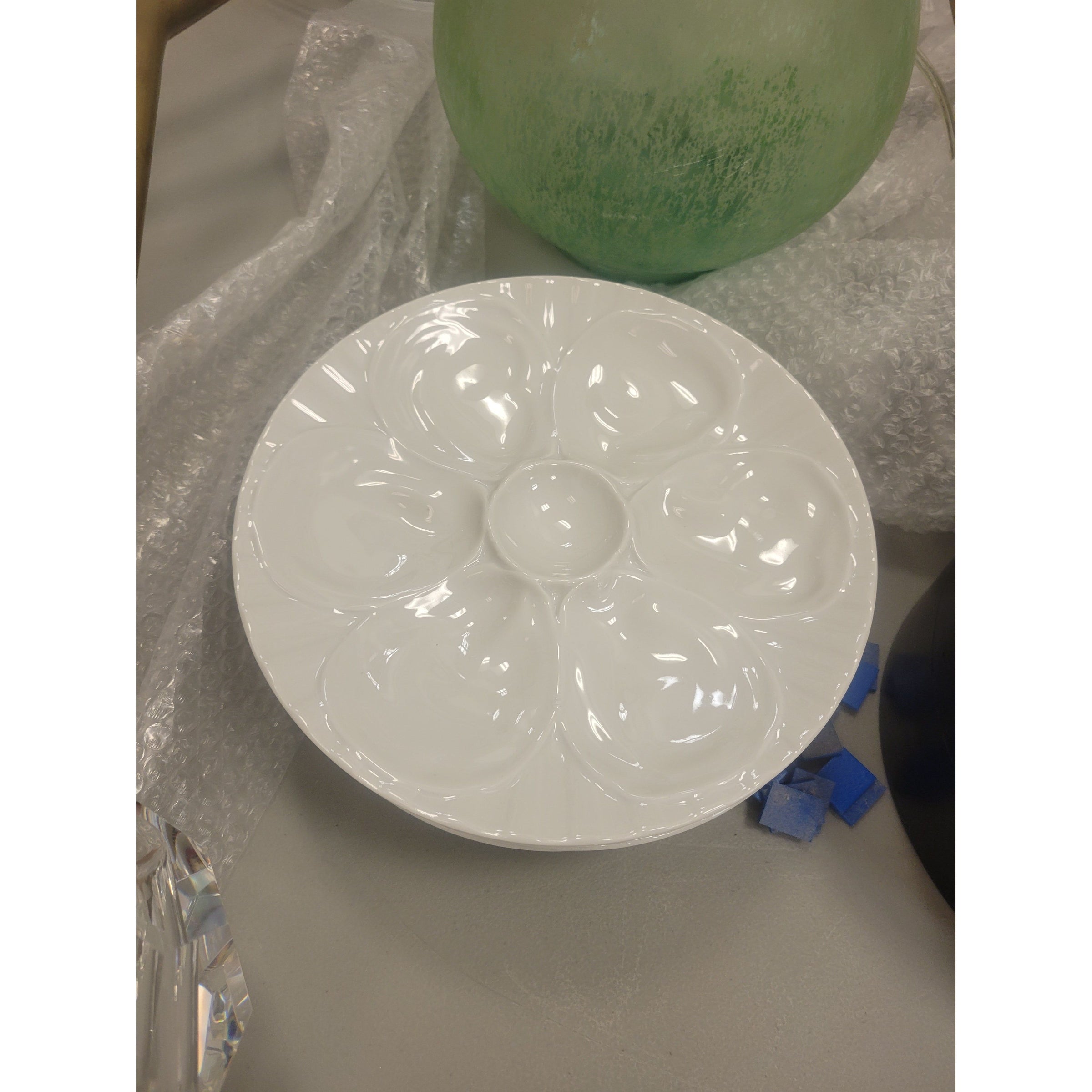 SET of 6 French White Oyster Plates by Pillivuyt