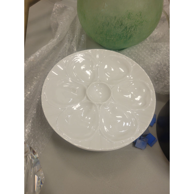 SET of 6 French White Oyster Plates by Pillivuyt