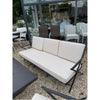 'Balta' Dark Gray Metal Sofa w/ Ivory Cushions by Made Goods