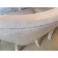 SET of 10 Warm Gray Leather Dining Chairs - AS IS