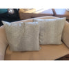 PAIR of Custom Gray & Silver IKAT Square Pillows