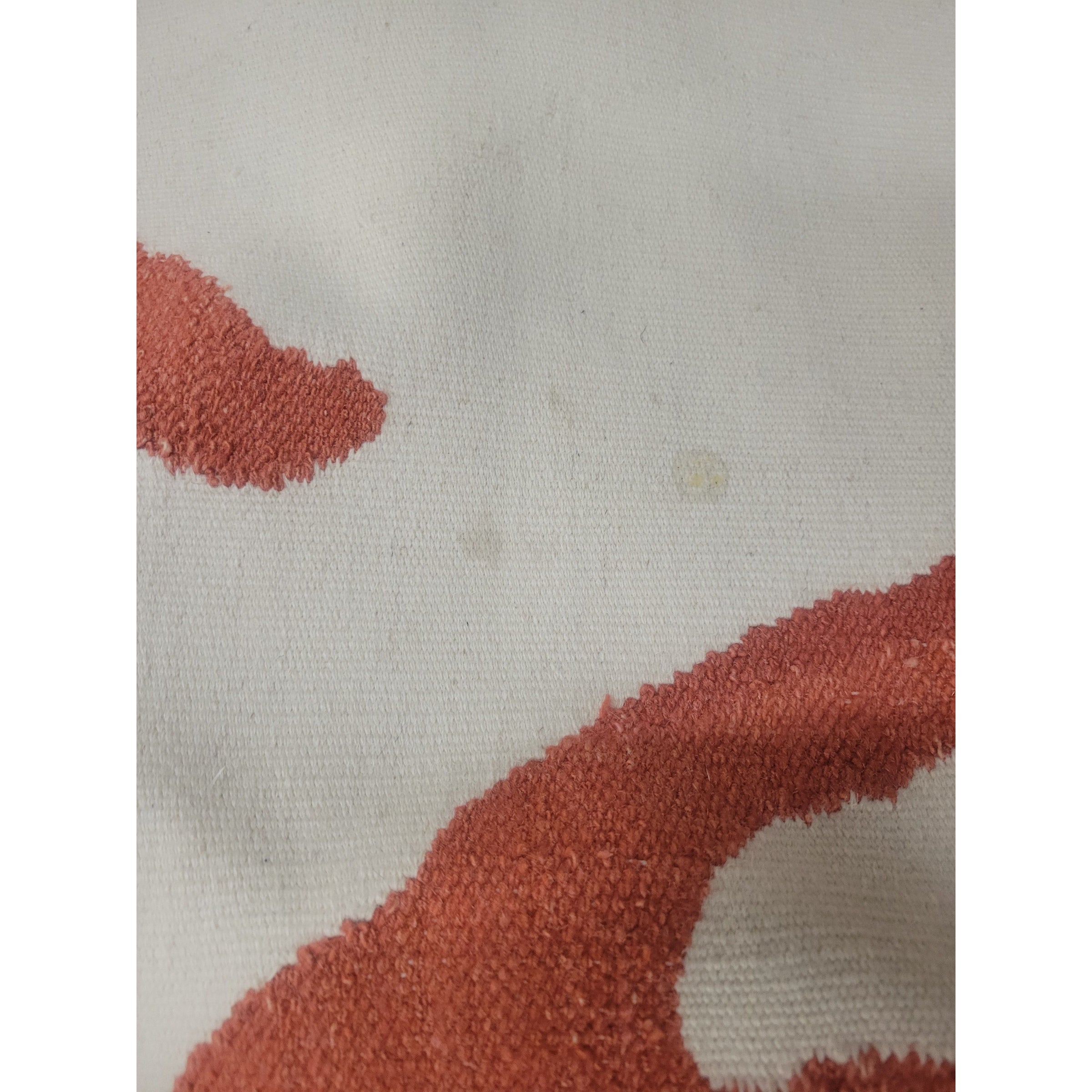 8x10-ft Vermilion & Beige Coral Rug - AS IS