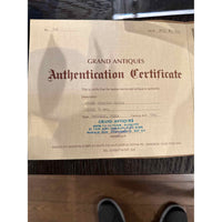 Pair of Antique Carved Polychrome Burmese Dancers w/ COA, 30"H x12"L x 9"W