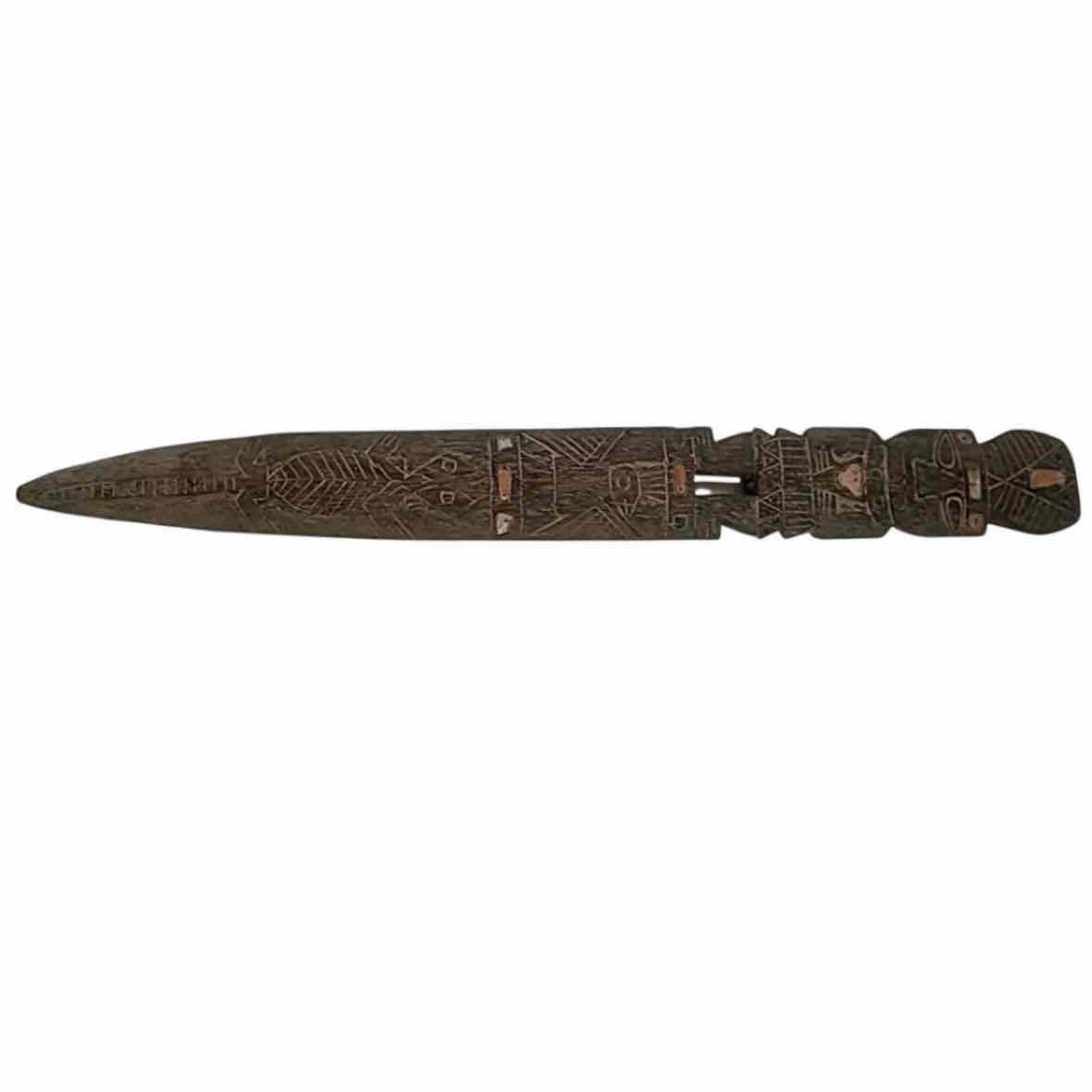African Carved Wood Dagger