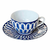 Hermes Bleus d'ailleurs Porcelain Coffee Cup & Saucer Cup