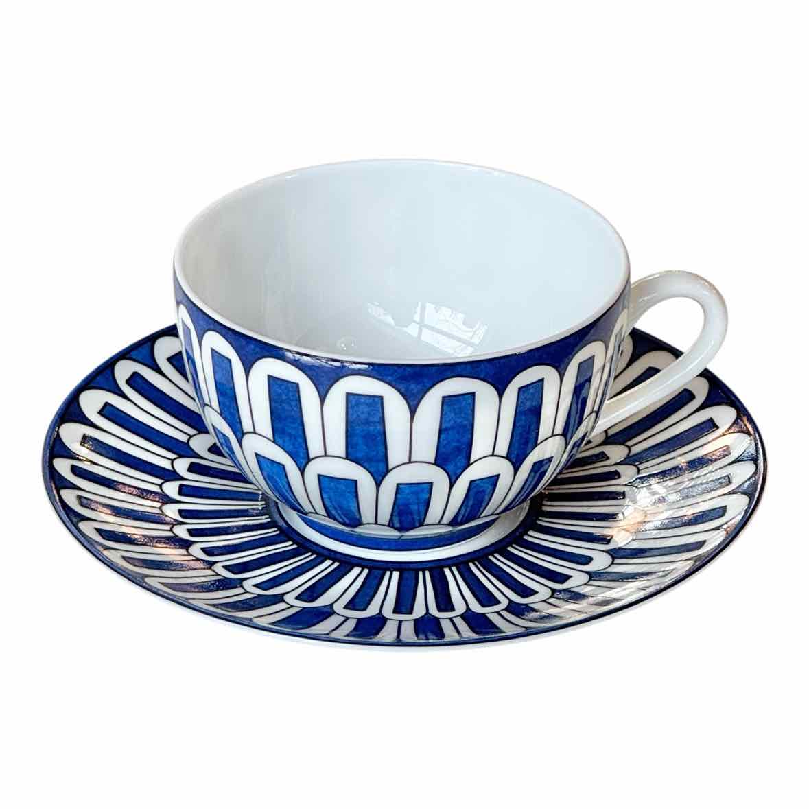 Hermes Bleus d'ailleurs Porcelain Coffee Cup & Saucer Cup