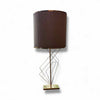 XL Shiny Brass Table Lamp w/ Dark Gray & Brass Shade