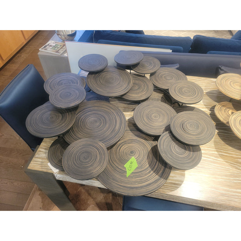 Dark Bamboo Overlapping Circles Wall Art