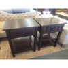 PAIR of Dark Wood 1-Drawer Nightstands - AS IS