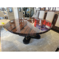 Rosetta Macassar Ebony Extension Dining Table on Maple & Bronze Base by Evanson - colletteconsignment.com