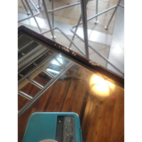 PAIR of Black Metal Nesting Tables w/ Mirror Glass Tops (AS IS)