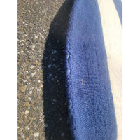 5-ft Round Navy & White Striped Wool Rug by Safavieh