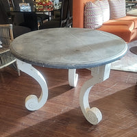 White Wood Beeline Dining Table w/ Gray Stone Top by Bunny Williams