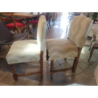 Set of 4 IKAT Upholstered Wood Dining Chairs (AS IS) - colletteconsignment.com