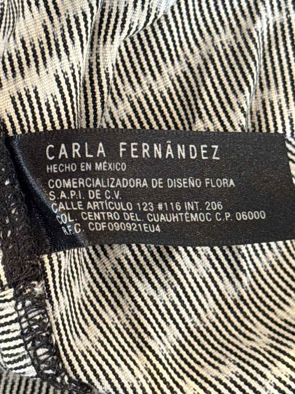 Women's Carla Fernandez Size O/S Gray/White Dress