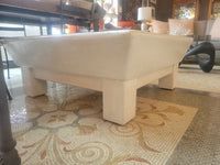 Custom Square White Wood Coffee Table w/ Resin Top
