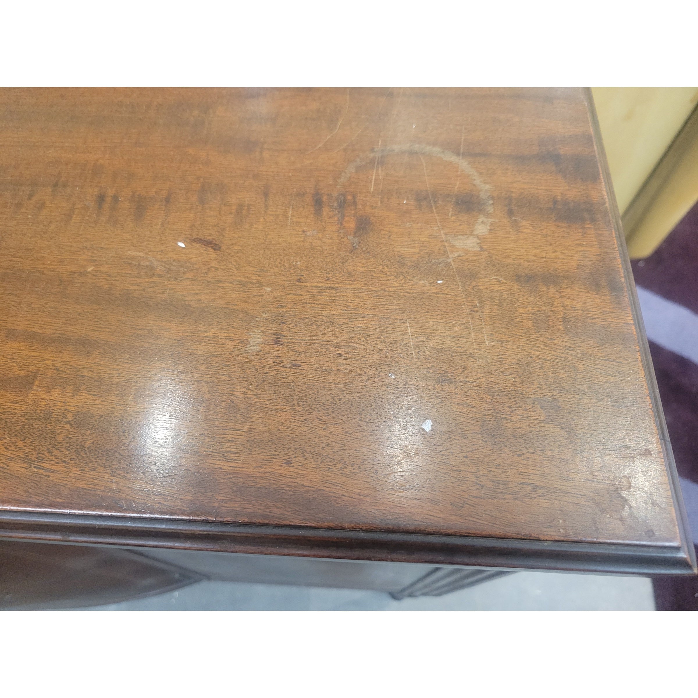 Antique Dark Wood Sideboard Server Cabinet w/ Key (AS IS)