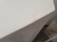 PAIR of Geometric White Cement Side Tables