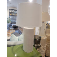 White Textured Ceramic Table Lamp w/ Shade (AS IS)