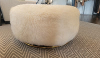 Yeti Beige Sheepskin Cave Chair w/ Ottoman by Timothy Oulton