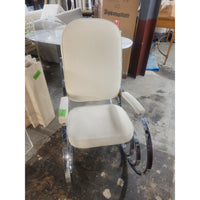 Maison Jansen Hollywood Regency Style Upholstered Chrome Rocking Chair