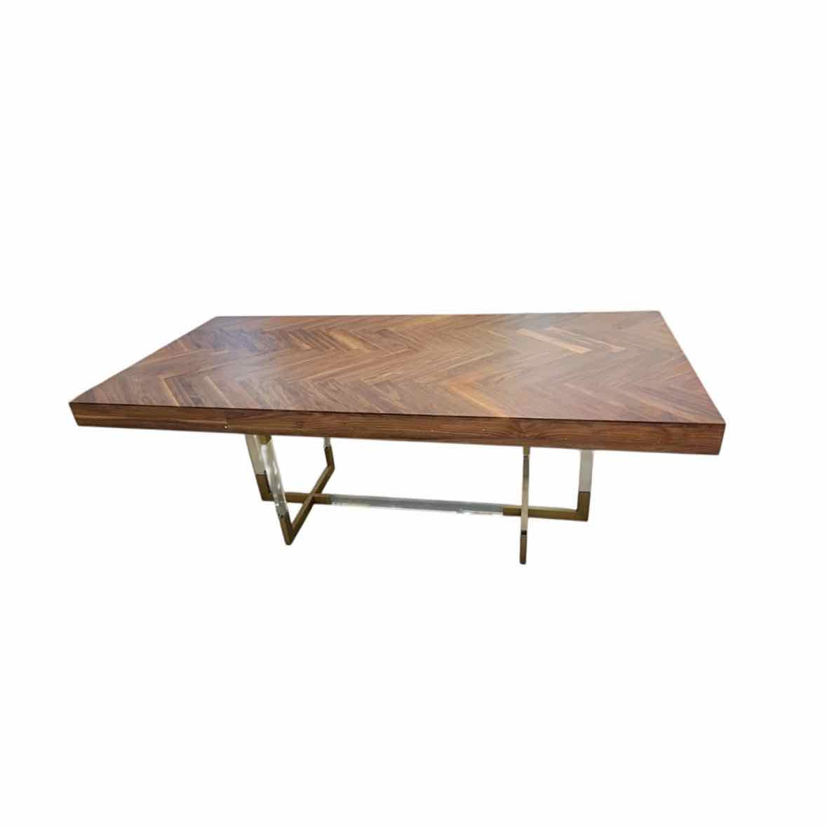 Milan Dining Table w/ Lucite & Brass Base