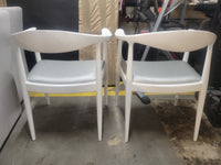 SET of 4 White Lacquered Mahogany Danish Dining Chairs by Villa & House (AS IS)