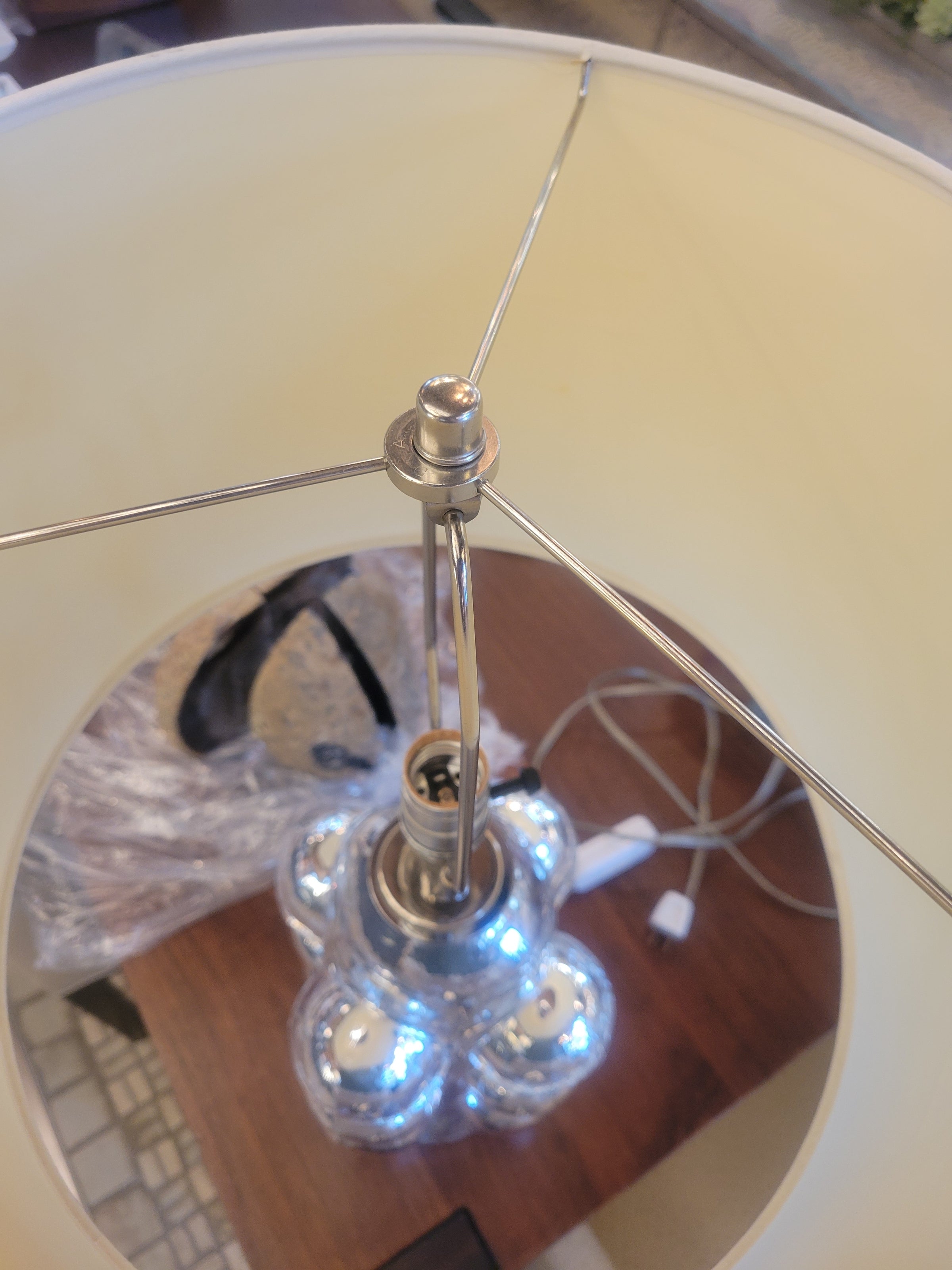MCM Mercury Glass Bubble Table Lamp on Acrylic Base w/ Shade