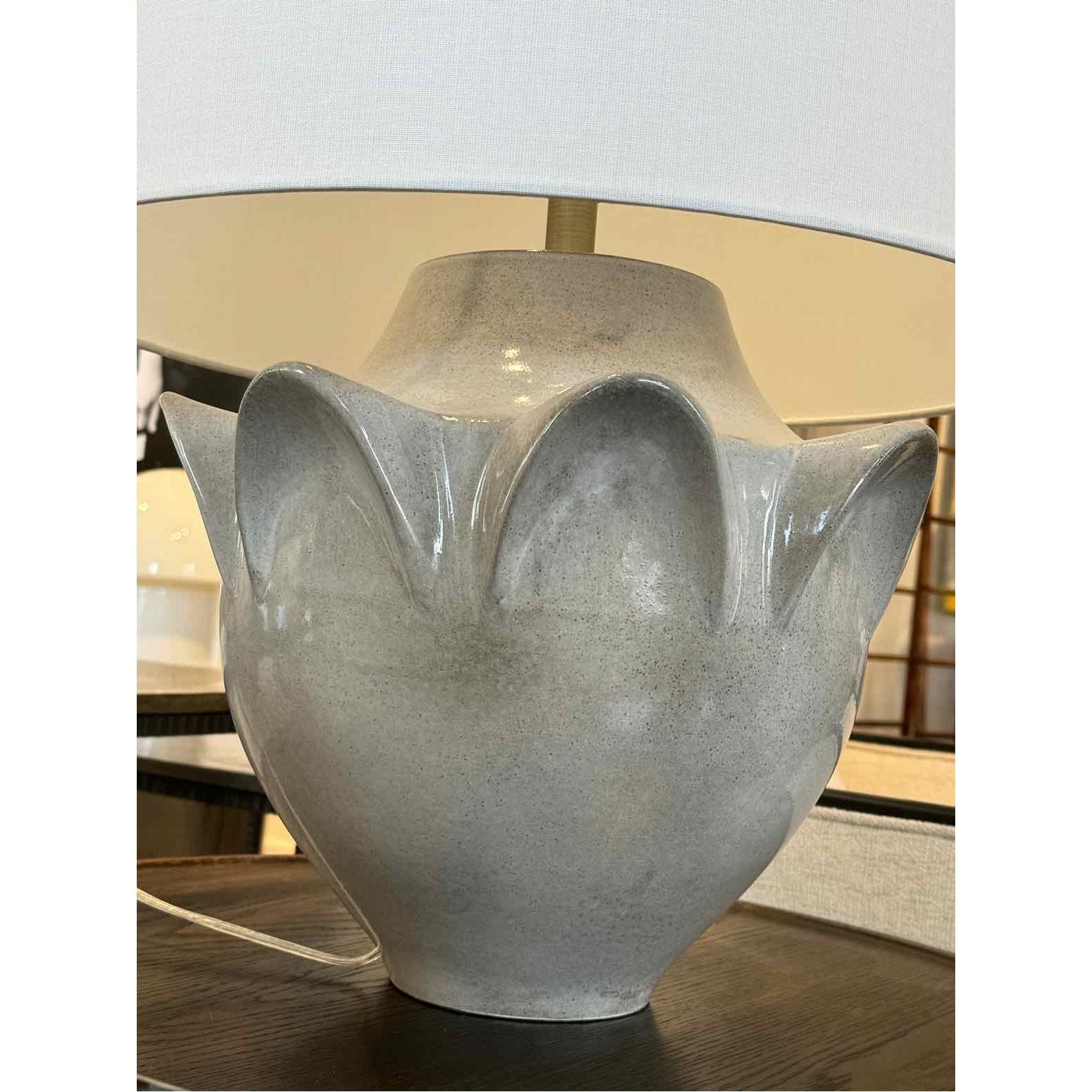 Large Grey Ceramic Lamp by Arteriors