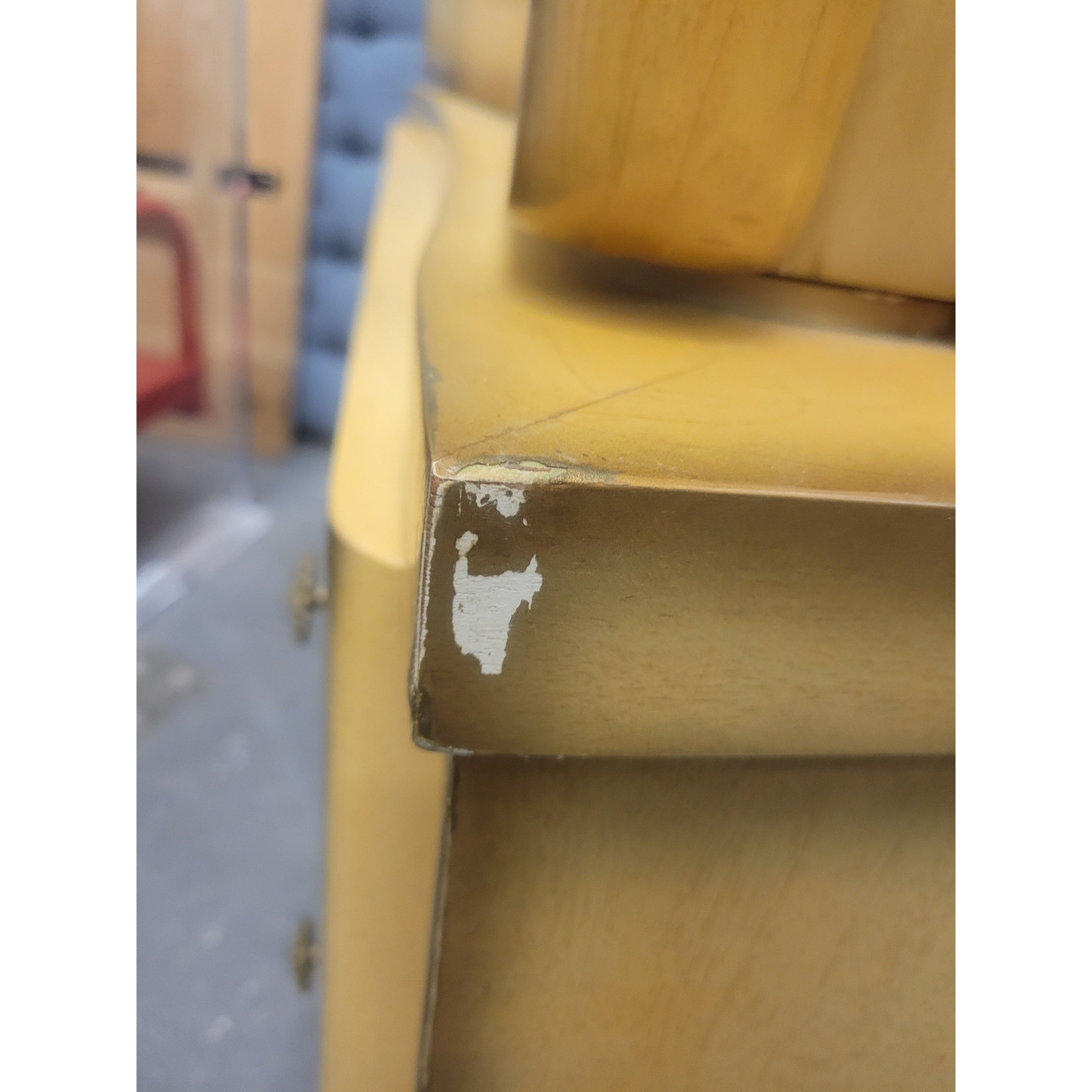 Custom 1960s 5-Drawer Pine Standing Dresser w/ Brass Pulls - colletteconsignment.com