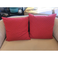 PAIR of Custom Honeybees on Red Square Pillows