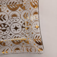 Georges Briard Gold Glass Flat Edge Square Platter