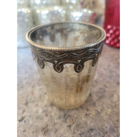 Pair of Metal-Rim Candle Holders