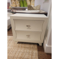 PAIR of Contemporary White Wood Dovetailed 2-Drawer Nightstands