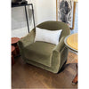 PAIR of Olive Velvet Chairs w/ Oak Legs