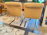 SET of 8 Wool Mohair Cantilever Dining Chairs by Pace (AS IS)
