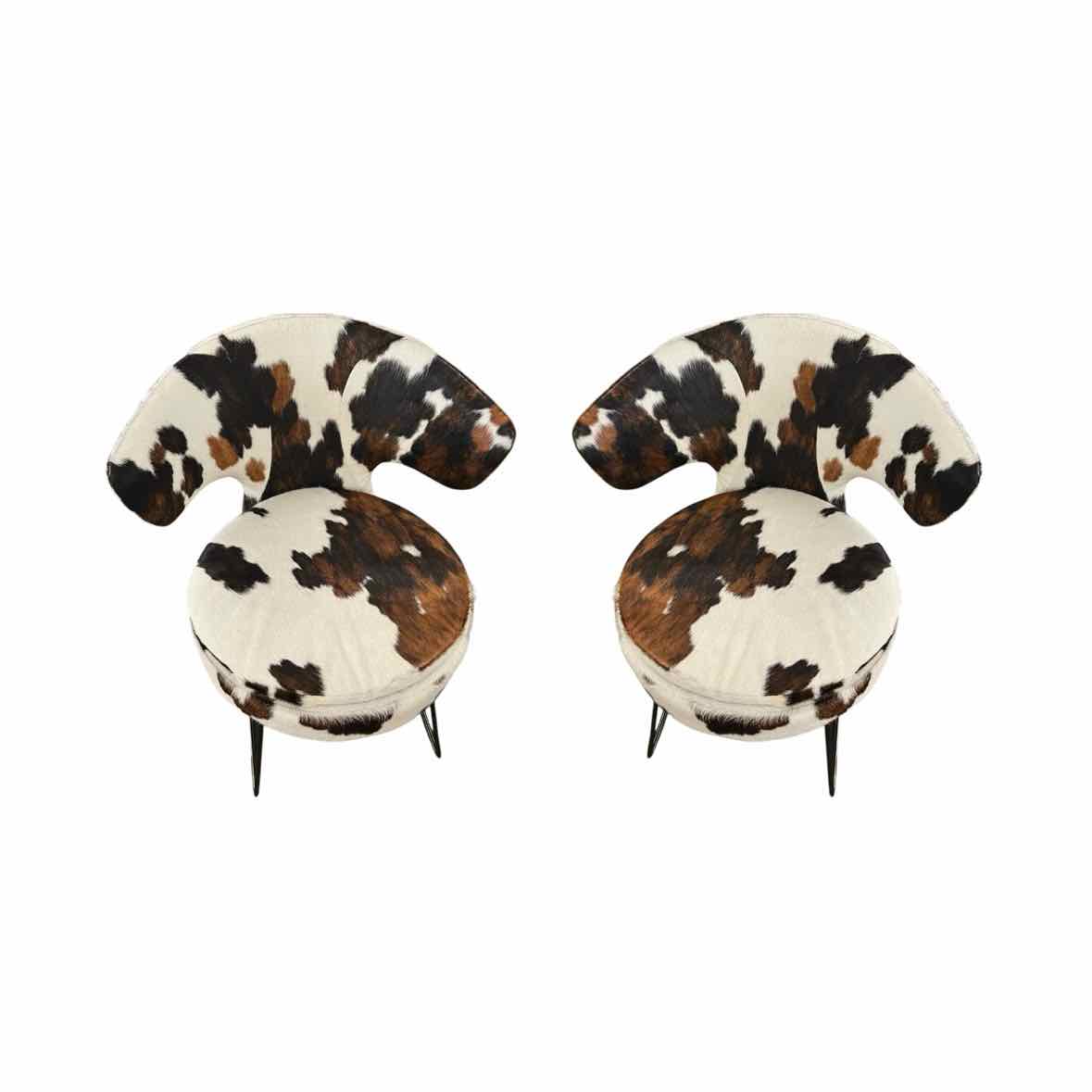 Pair of GAMMA Cowhide Chairs