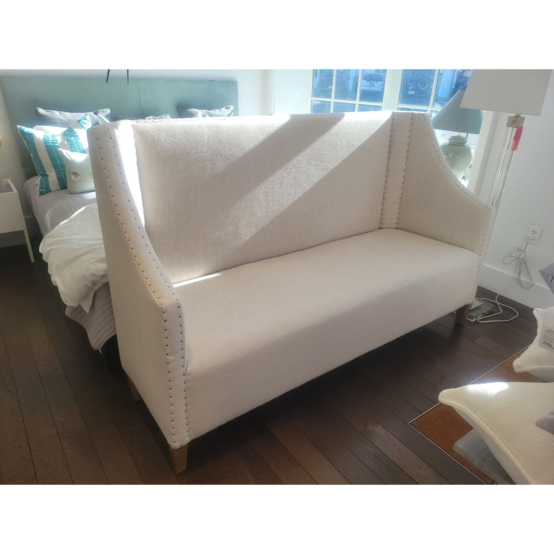 Upholstered Nailhead Settee by RH (AS IS) - colletteconsignment.com