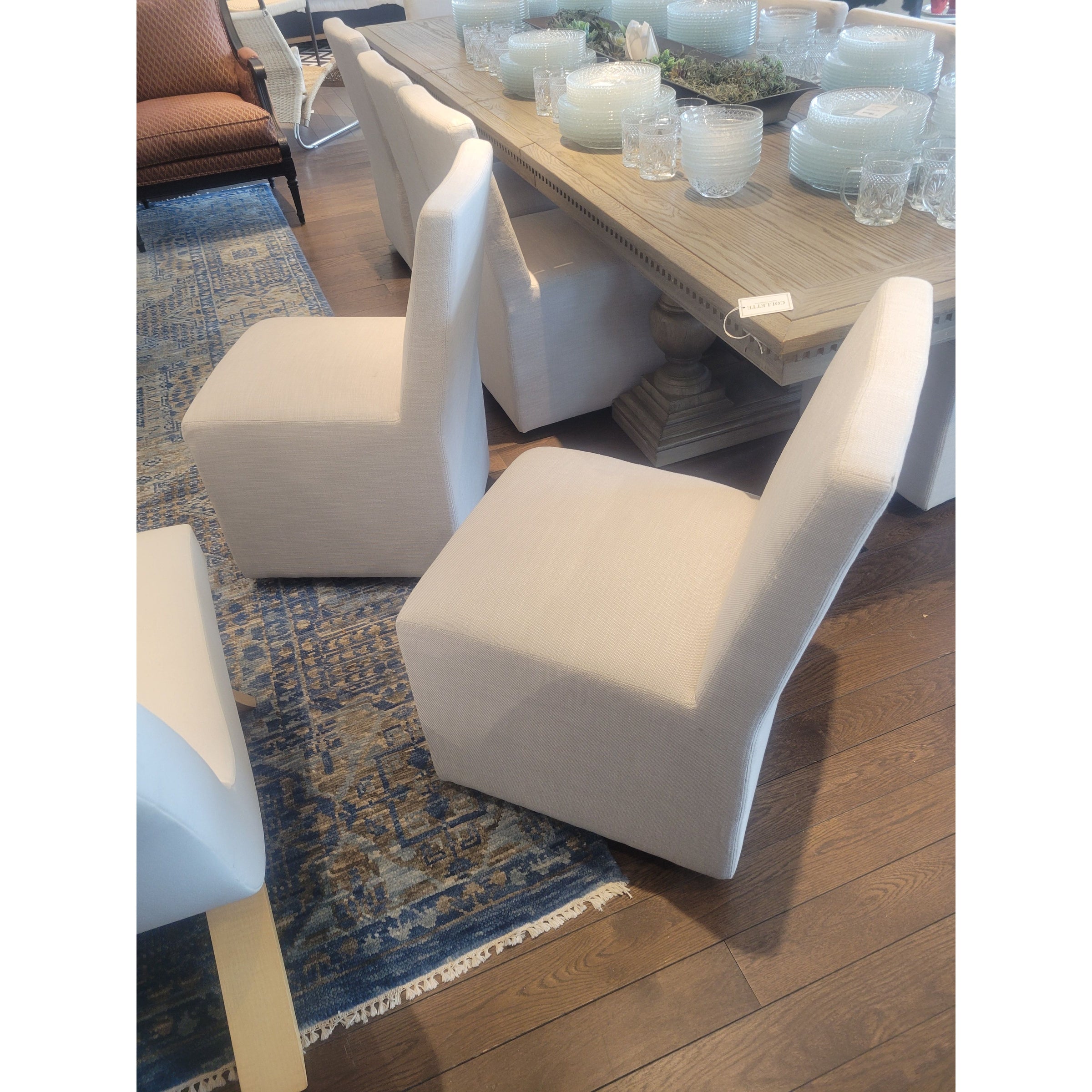 SET of 10 Ellison Fabric Dining Chairs on Casters by RH