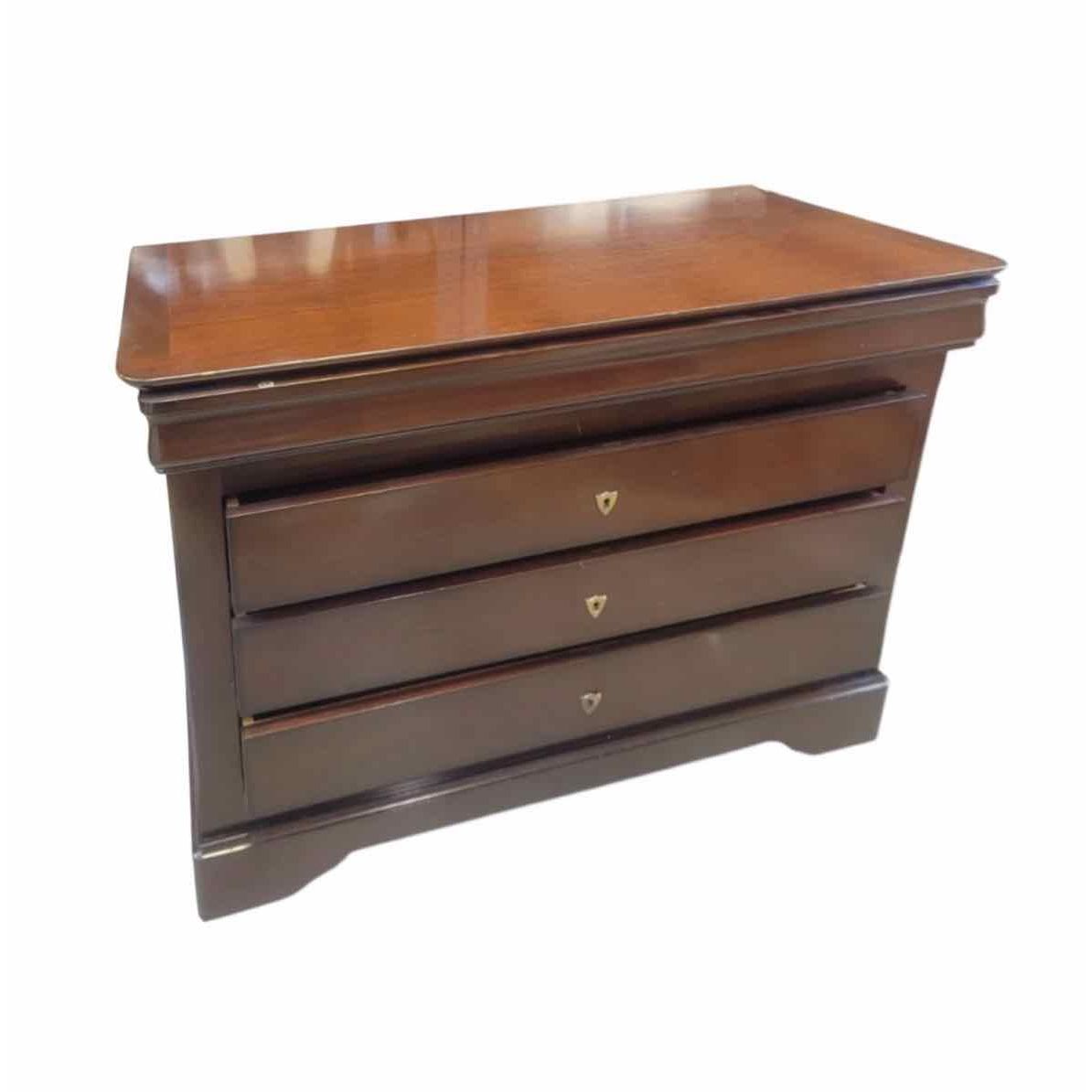 Vintage Grange Louis Philippe 4-Drawer Cherry Wood Dresser w/ 3 Keys