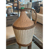 Woven Wicker Wrapped Green Glass Jug Demijohn