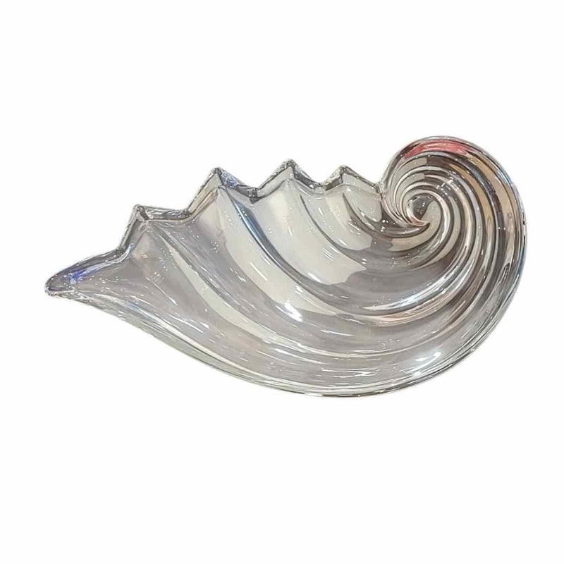 Late 20th Century German Crystal Wave Serving Tray - 19" x 10"