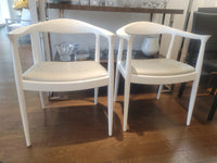 SET of 4 White Lacquered Mahogany Danish Dining Chairs by Villa & House (AS IS)