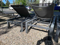 PAIR of Gray Mesh & Metal Outdoor Loungers by Life Outdoor Living (AS IS)