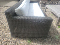 Gray Wicker Sofa w/ Cushions
