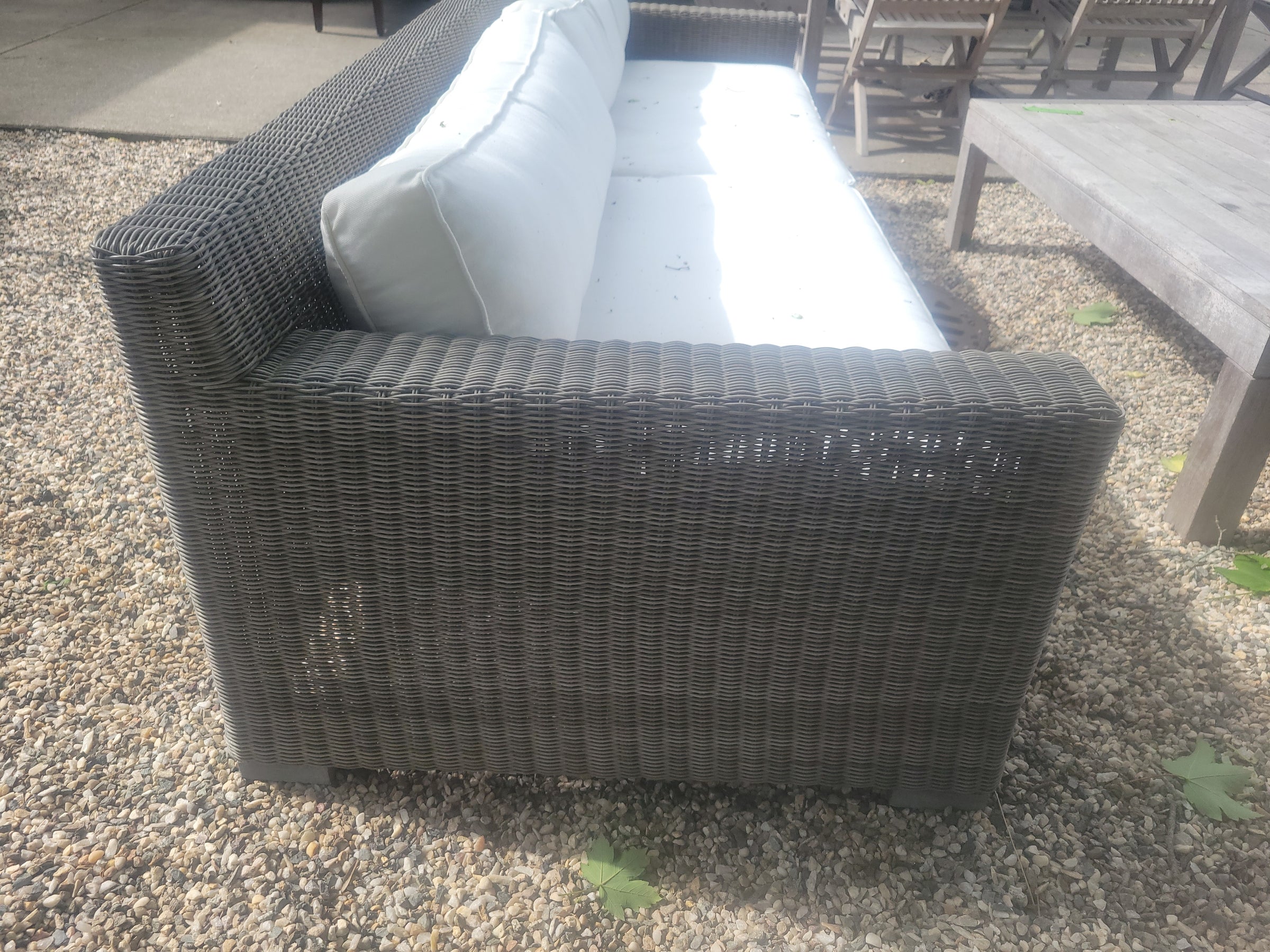 Gray Wicker Sofa w/ Cushions